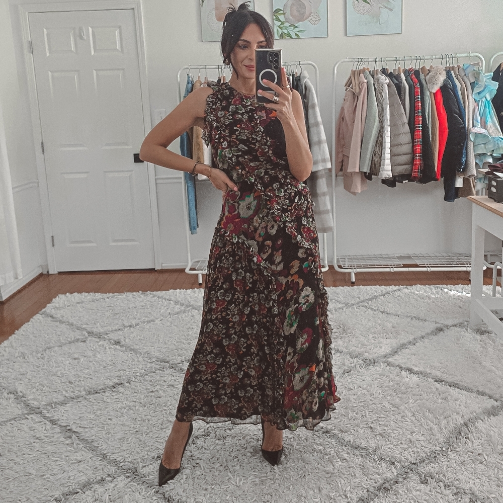 Ulla Johnson Silk Avrelie Sleeveless Floral Midi Dress Size XS - Picture 5 of 13